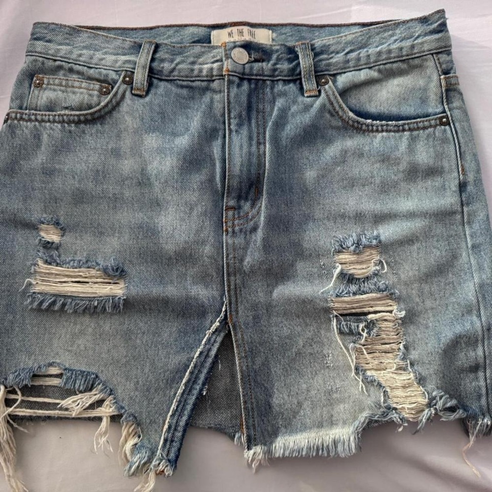 'We The Free Denim Distressed Skirt *‎ Free People *